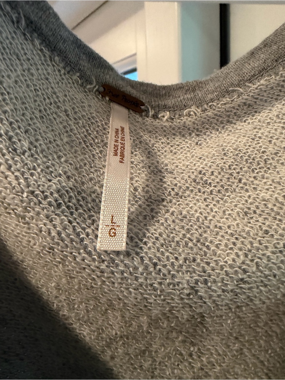 Free People Light Gray Asymmetrical 3/4 sleeve Unit - Picture 3 of 3